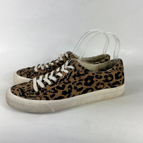 Madewell Sidewalk Low Top Sneaker women's 9 Leopard Print Recycled Canvas shoes - Picture 5 of 12